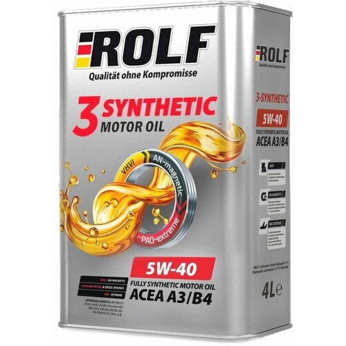 5/40 ROLF 3-SYNTHETIC ACEA A3/B4 1л. синт. API SN/CF Масло моторное ж/б ROLF 322552 | цена за 1 шт | минимальный заказ 1