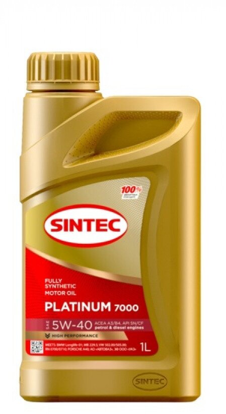 Моторное масло SINTEC PLATINUM 7000 5W-40 A3/B4, 1L