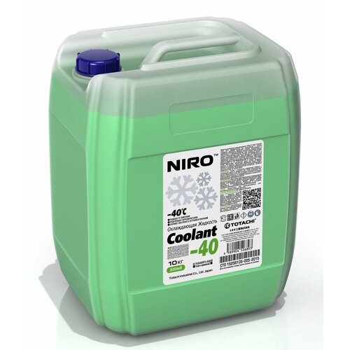 Охлаждающая жидкость TOTACHI NIRO COOLANT Green -40C G11 10кг