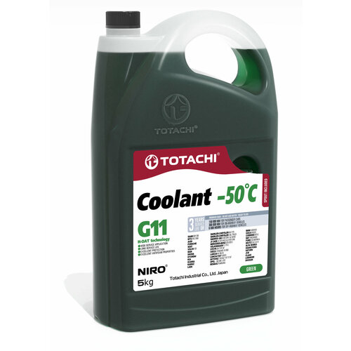 Охлаждающая жидкость TOTACHI NIRO COOLANT Green -50C G11 5кг