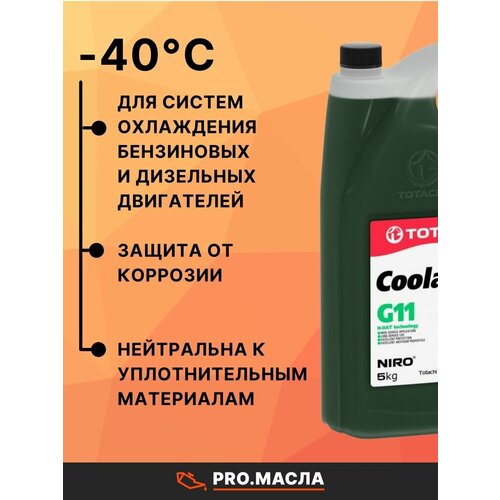 Антифриз NIRO Coolant G11 Зеленый -40°C 5л