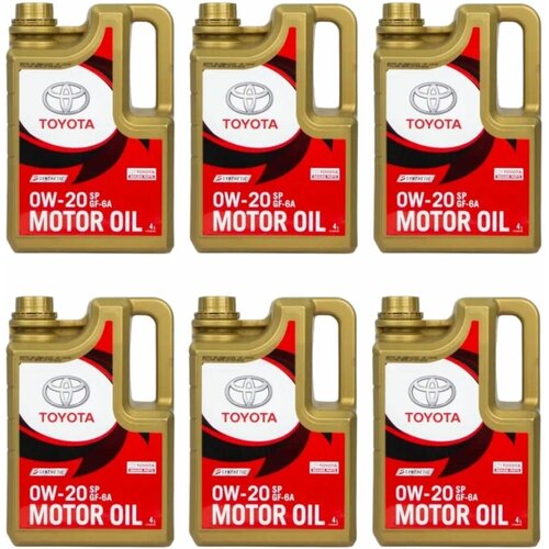 Моторное масло Toyota Oil SP 0W20 24л (набор: 6 канистр по 4л)