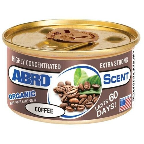 ABRO Освежитель воздуха "Органик" Кофе ABRO, 57 г