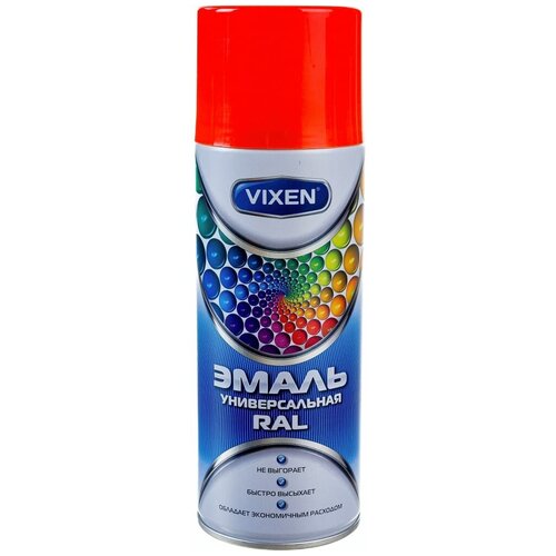 Универсальная эмаль VIXEN VX-12004 оранжевая RAL 2004, аэрозоль, 520 мл 47785