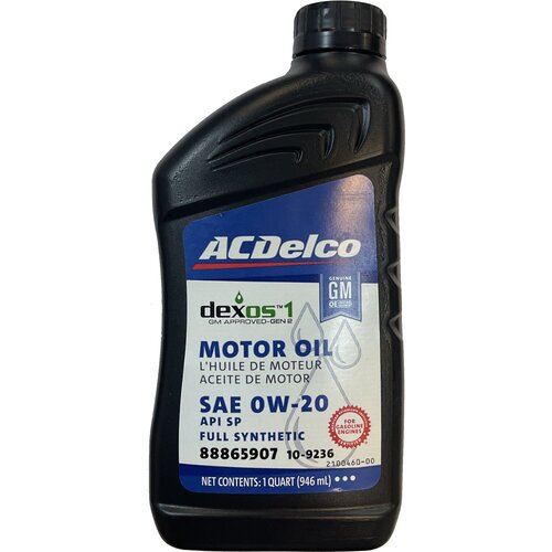 Моторное масло AcDelco Motor Oil Full Synthetic 0W-20 (946 мл) SP 10-9236