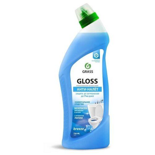 Чистящее средство Grass Gloss, Breeze "Анти-налет", для ванной комнаты, туалета, 750 мл