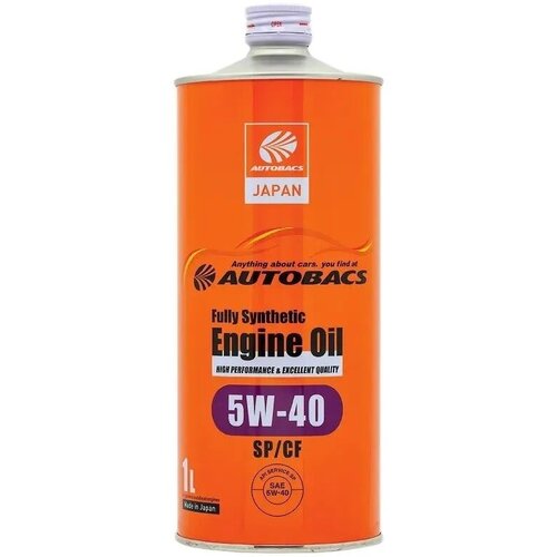 Моторное масло AUTOBACS Engine Oil 5W-40 API SP/CF, синтетическое, 1 л, Япония