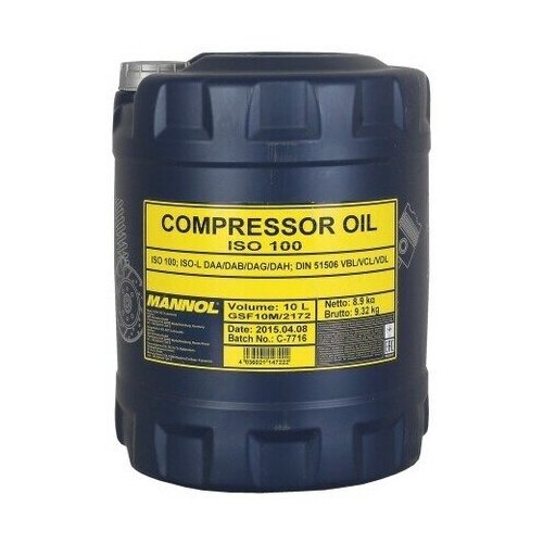 MANNOL Compressor Oil ISO 100 2902 Масло компрессорное, 10л