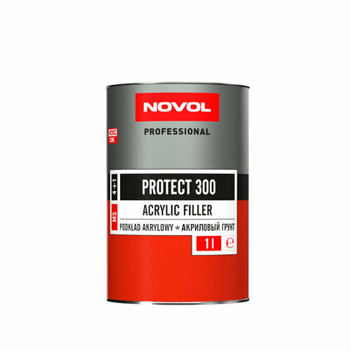 Грунт Novol акриловый 4+1 MS Protect 300 черный 1 л (без отвердителя, нужен отвердитель 184355t) NOVOL 37041 | цена за 1 шт