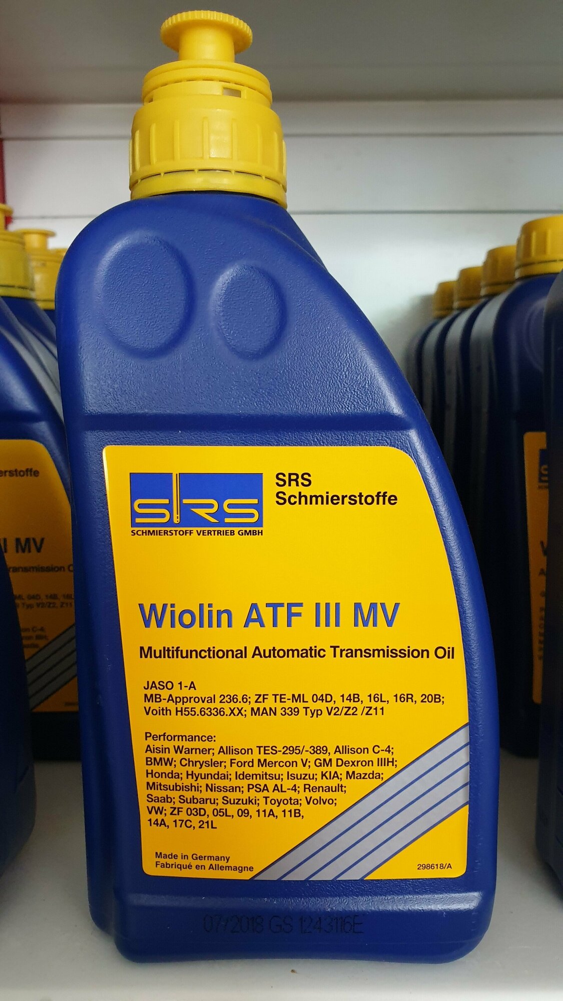 SRS Масло трансмиссионное Wiolin ATF III MV (1 л) (желтая)