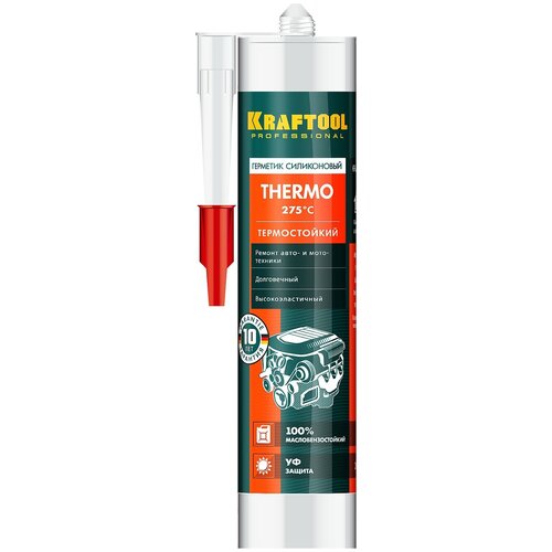Термостойкий силиконовый герметик KRAFTOOL Thermo 300 мл красный