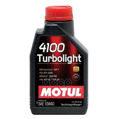 Полусинтетическое моторное масло Motul 4100 Turbolight 10W-40, 1 л