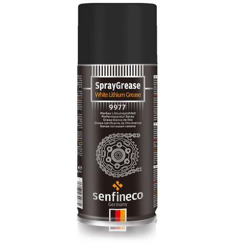 Белая синтетическая литиевая смазка Senfineco SprayGrease White lithium grease 450 мл.
