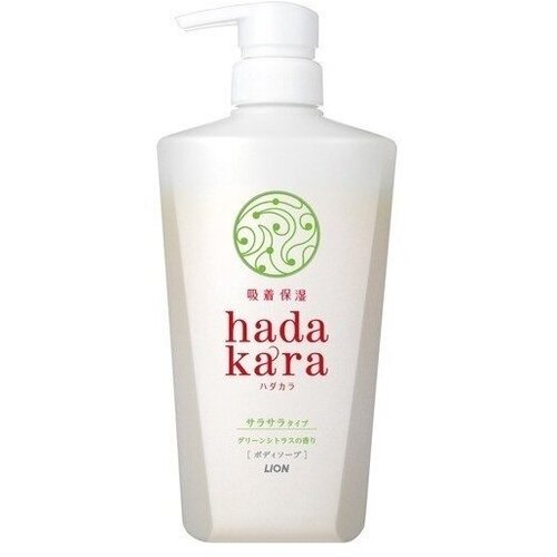 Увлажняющее жидкое мыло для тела "Hadakara" с ароматом зелёных фруктов (для жирной кожи), LION 480 мл флакон