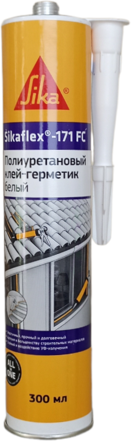 Полиуретановый эластичный универсальный клей-герметик Sikaflex-171 FC+, 300 мл, цвет белый