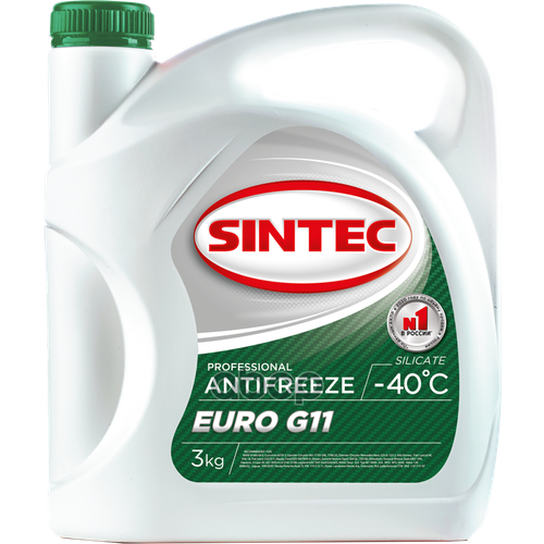 Антифриз Sintec -40 G11 Euro Зеленый 3кг (4шт/200) SINTEC арт. 990465