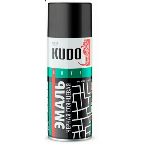 Эмаль универсальная алкидная черная глянцевая KUDO KU-1002 520мл 1шт