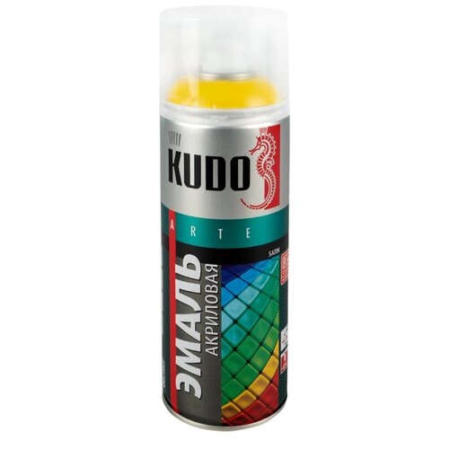 Аэрозольная акриловая краска Kudo Satin KU-0A1018, 520 мл, цинково-желтая