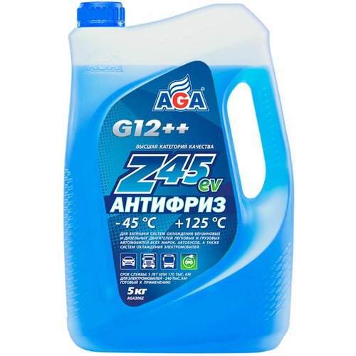 Антифриз универсальный AGA-Z45EV/G12++ -45С синий, 5кг.