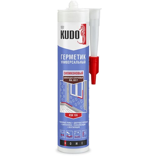 Герметик силиконовый универсальный Kudo KSK 106, 280 мл, шоколадно-коричневый