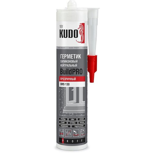 Герметик силиконовый нейтральный универсальный Kudo BuildPro SMS-132, 280 мл, черный