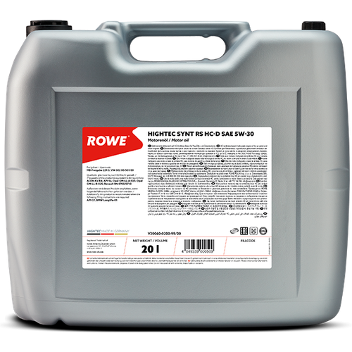 Моторное масло ROWE Hightec Synt RS HC-D SAE 5W-30 20л