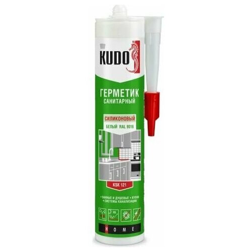 Герметик KUDO силиконовый санитарный белый (280 мл) арт. KSK-121