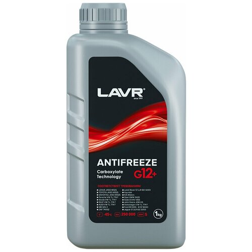 LAVR 1709 Охлаждающая жидкость ANTIFREEZE LAVR -45 G12+ 1кг (красный)