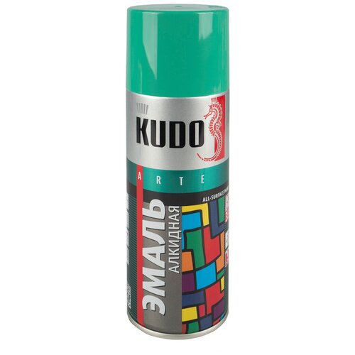 Аэрозольная алкидная краска Kudo KU-1006, 520 мл, светло-зеленая