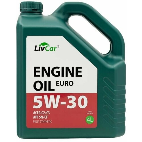 Моторное масло Livcar Engine Oil Euro 5W-30, ACEA C2/3 API SN/CF 4л синтетическое