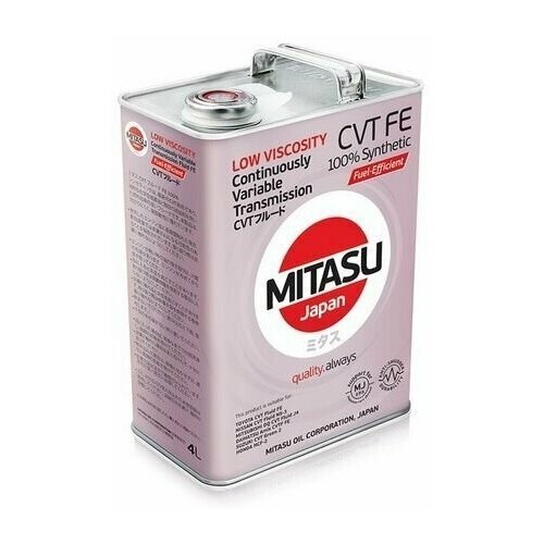 MJ311 Жидкость АКПП MITASU CVT FLUID FE (4л) 100% синтетическая (Япония)