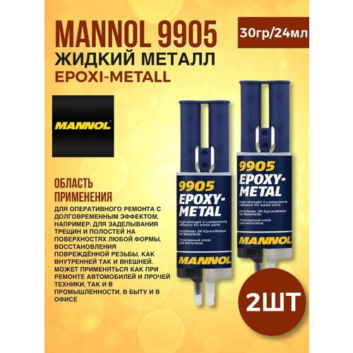 Эпоксидный клей (жидкий металл) MANNOL Epoxi-Metall 30гр 2шт