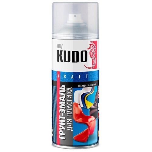 Грунт-эмаль для пластика прозрачный 520 мл. Кudo KU-6000