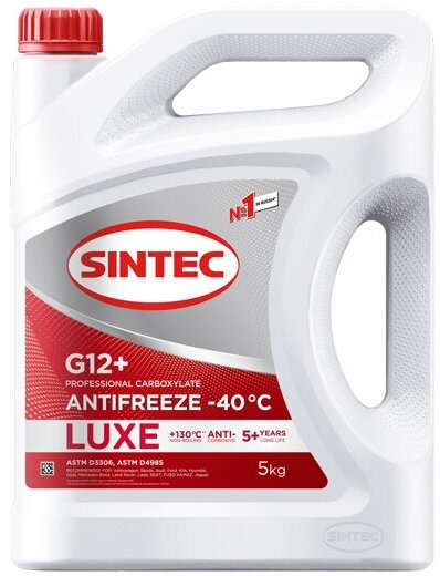 Sintec Антифриз Luxe -40°C G12+ (Красный), 5 л