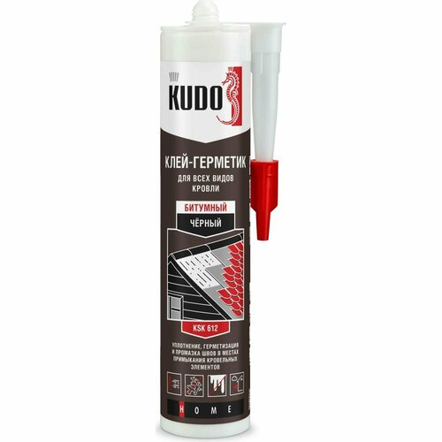KUDO Клей-герметик HOME битумный для всех видов кровли, черный, 280 мл KSK-612