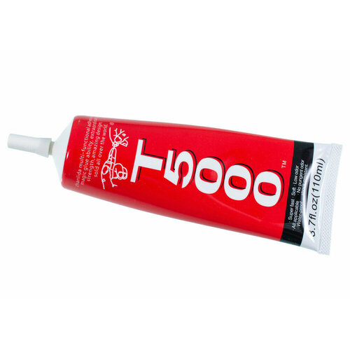 Клей T5000 (110 ml) белый эластичный, для проклейки тачскринов, экранов, дисплеев и приклеивания страз