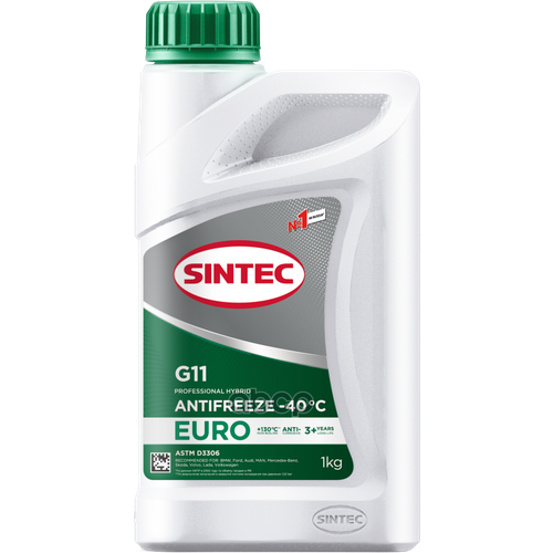 Антифриз Готовый Зеленый Euro G11 -40 1Кг SINTEC арт. 990553