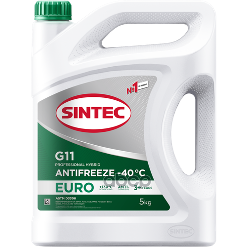 Антифриз Зеленый Sintec Antifreeze Euro G11 Green -40 (Старый Арт. 800523) 5 Кг SINTEC арт. 990554