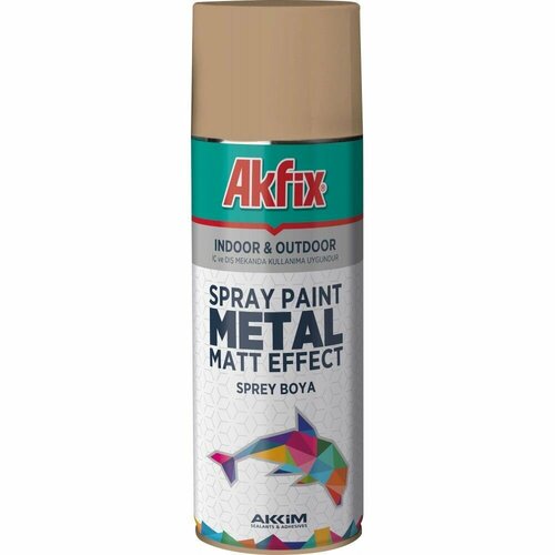 Акриловая аэрозольная краска Akfix Spray Paint, 400 мл, бронзовая матовая с эффектом серебра