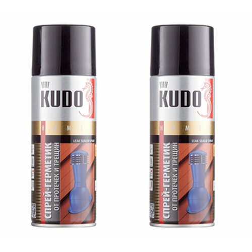 Герметик кровельный аэрозольный каучуковый Kudo Home черный 520 мл (2 шт.)