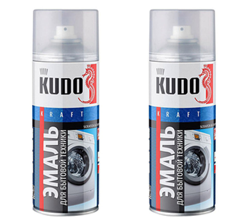 Эмаль аэрозольная для бытовой техники Kudo Kraft белая 520 мл (2 шт.)