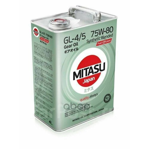 Масло трансмиссмионное MITASU Gear oil 75w80 GL-4/5 4л п/с арт. MJ-441/4