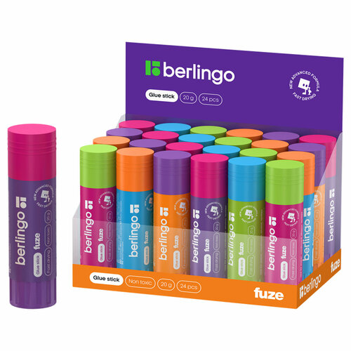 Клей-карандаш Berlingo "Fuze", комплект 24 шт, 20г, ПВП
