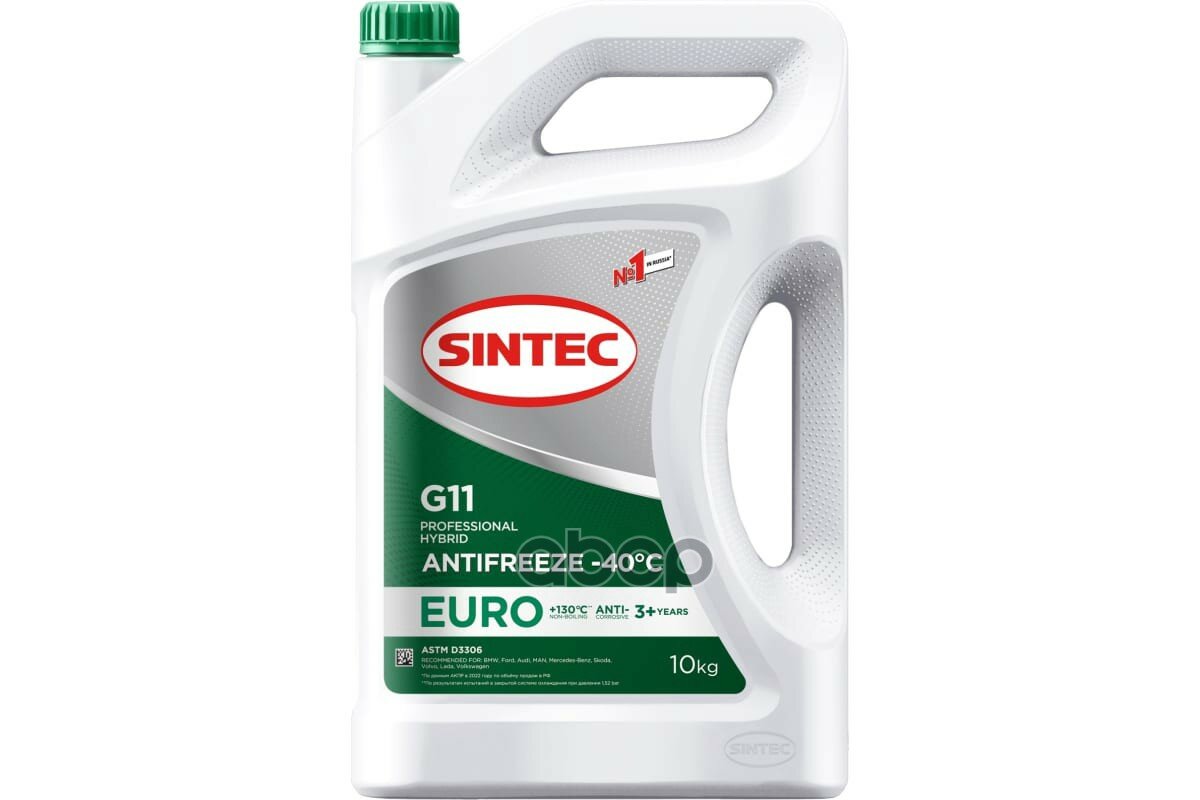 Охлаждающая Жидкость Sintec Антифриз Euro Green G-11 Зеленый ( 10 Кг Канистра) SINTEC арт. 990571