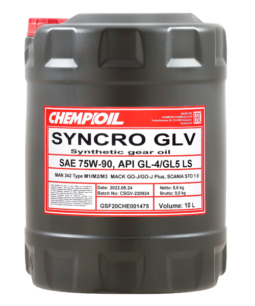 75W-90 Syncro GLV GL-4/GL-5 LS 10л (синт. транс. масло) CHEMPIOIL CH880110E | цена за 1 шт