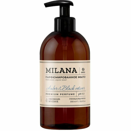 Мыло жидкое парфюмированное Milana Amber&Black Vetiver 300мл