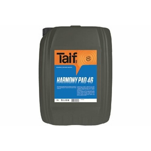 Компрессорное масло для современных ротационных и винтовых воздушных компрессоров TAIF HARMONY PAO 46 (20 л)
