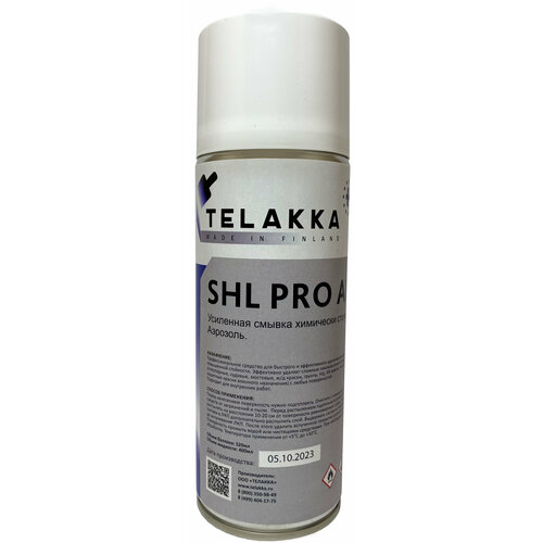 Профессинальная усиленная смывка химически стойких, сложных ЛКП TELAKKA SHL PRO 0.4л Аэрозоль