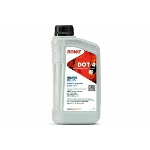 Тормозная Жидкость Rowe Hightec Brake Fluid Dot 4 1Л. Made In Germay ROWE арт. 25101-0010-99