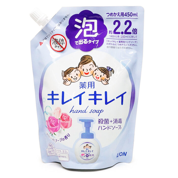 Lion Kirei Kirei-Жидкое антибактериальное пенящееся мыло для рук с цветочным ароматом, см/б 450 мл.